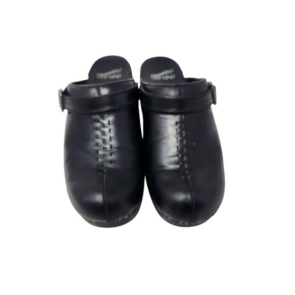 Dansko Black Leather Buckle Strap Classic Ivy Clogs Mules Slip On Sandals Sze 39 - Picture 4 of 11